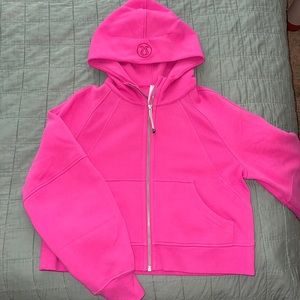 Sonic Pink oversized scuba full zip